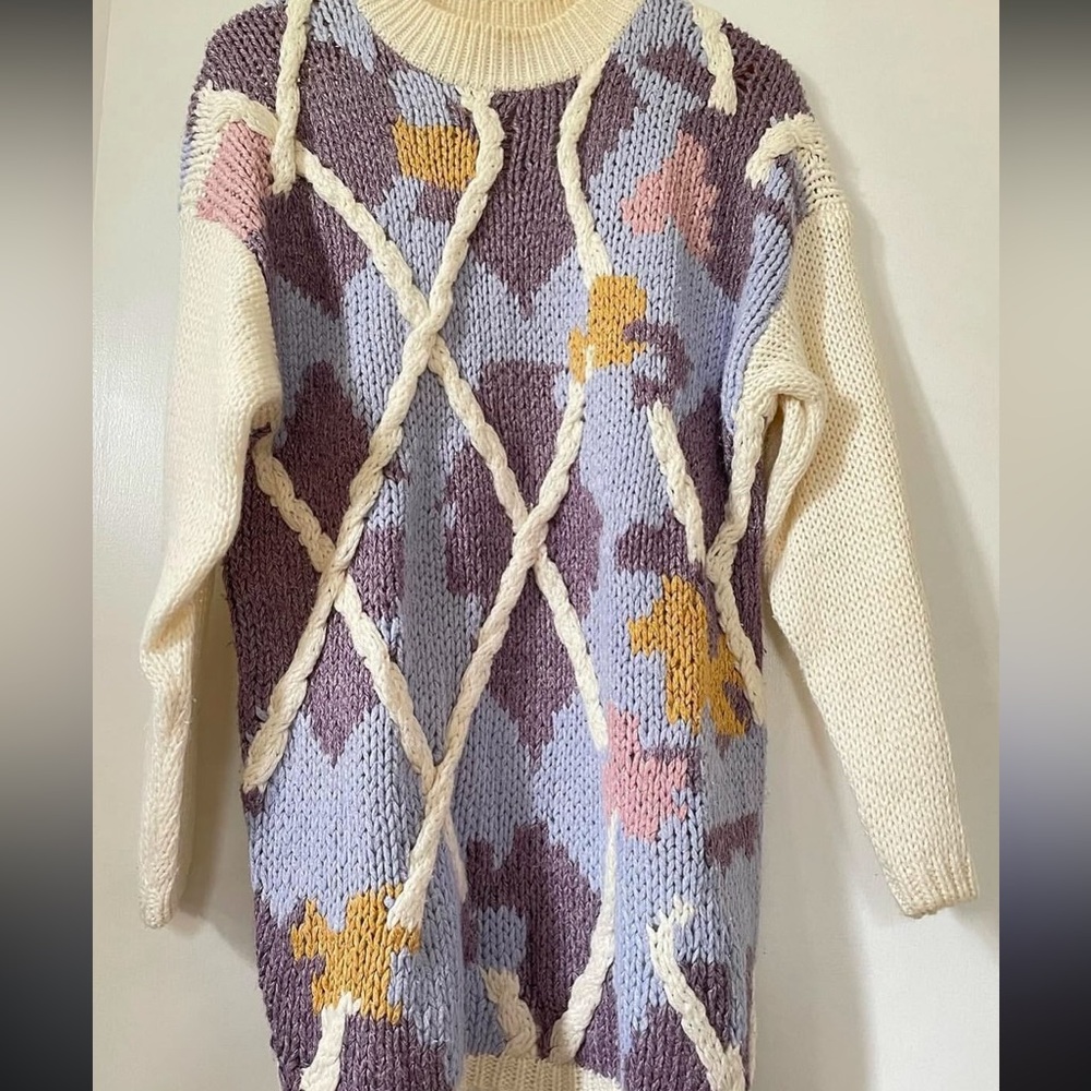Vintage Colorful Knit Women's Sweater